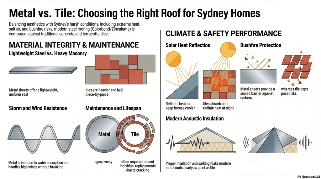 Most people only get to make it once—maybe twice in their lifetime. That’s why picking between metal and tile for your Sydney home feels so stressful.