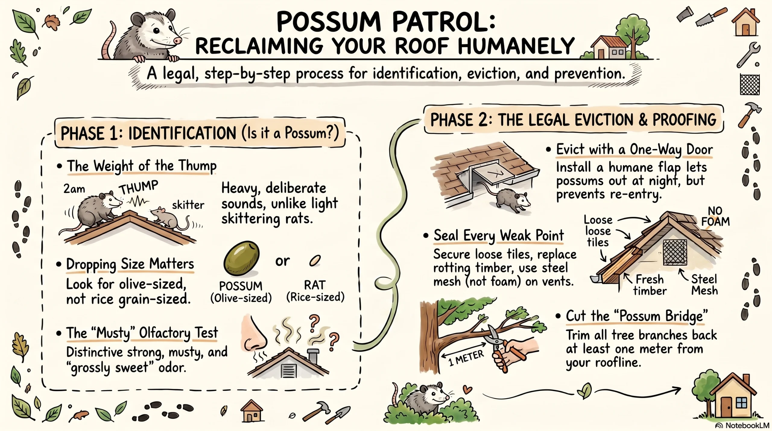 Possums in your roof? No worries, this blog is the complete guide you need to know for safe removal, roof repairs and solar protection.