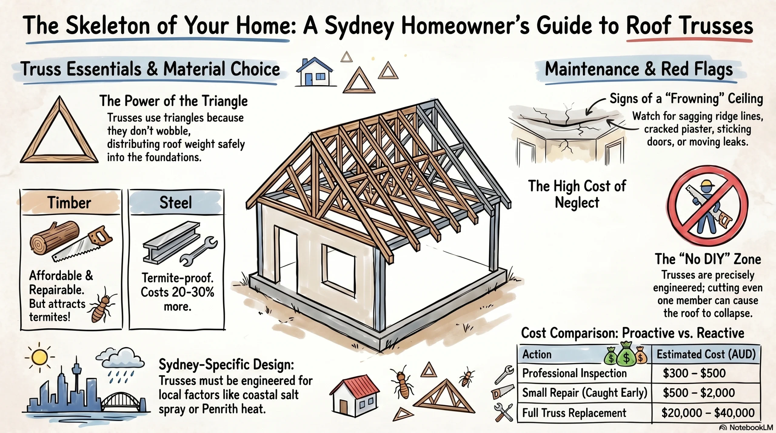 I didn’t know what a truss was either. Then things got expensive. Here’s what every Sydney homeowner should understand for their roofs.