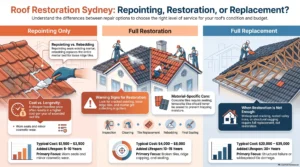 Roof Restoration Sydney: Repointing, Rebedding or Full Replacement?